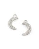 Pave Diamond Crescent Moon Earring Charms in Gold